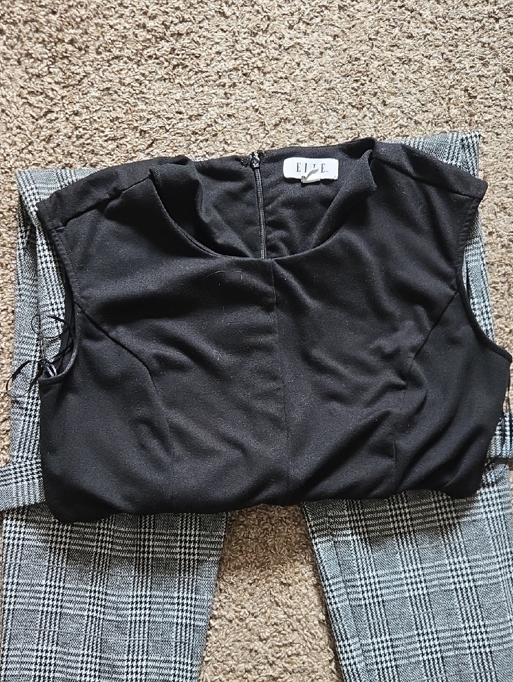 Elle Black And Plaid Jumpsuit - Picture 5 of 8